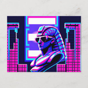 Synthwave Pharaoh Postcard