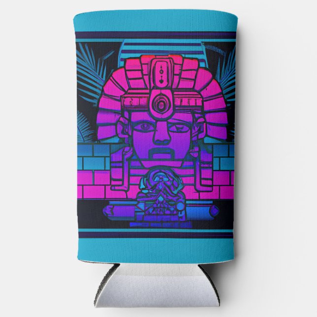 Synthwave Pharaoh Seltzer Can Cooler (Front)