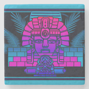 Synthwave Pharaoh Stone Coaster