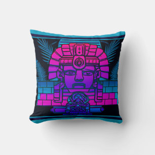Synthwave Pharaoh Throw Pillow