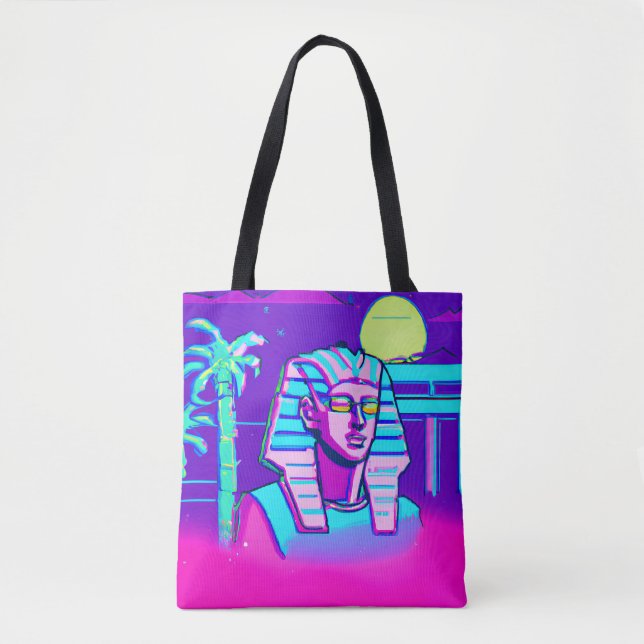 Synthwave Pharaoh Tote Bag (Front)
