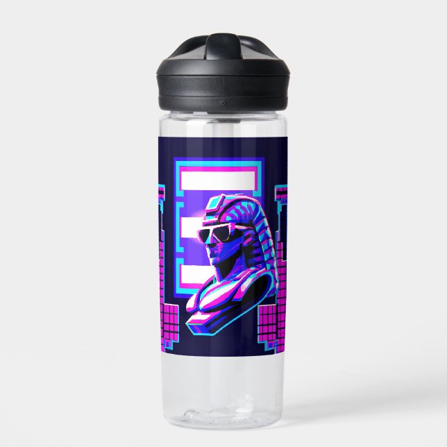 Synthwave Pharaoh Water Bottle (Front)