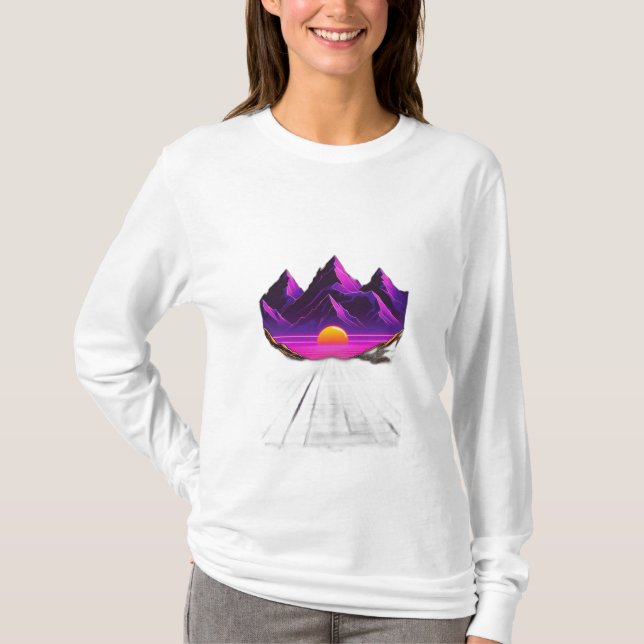 synthwave-style sunset T-Shirt (Front)