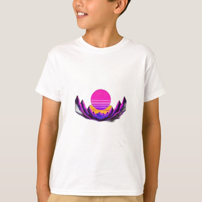 Synthwave-style sunset T-Shirt (Front)