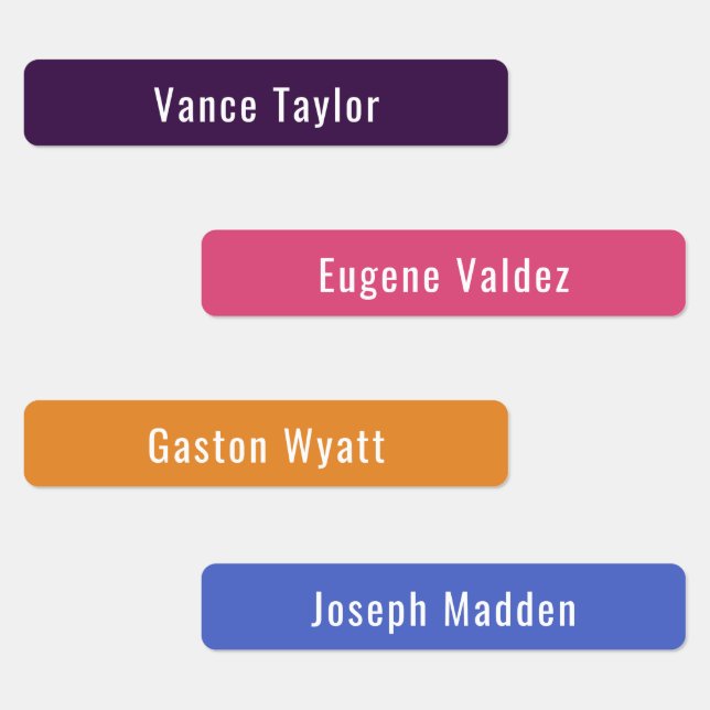 Synthwave Sunset Colours Waterproof Name Labels (Group)