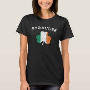 SYRACUSE NEW YORK Irish American Shamrock Badge T-Shirt