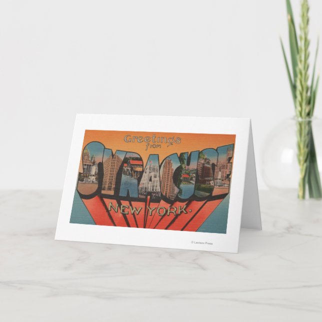 Syracuse, New York - Large Letter Scenes Card (Front)