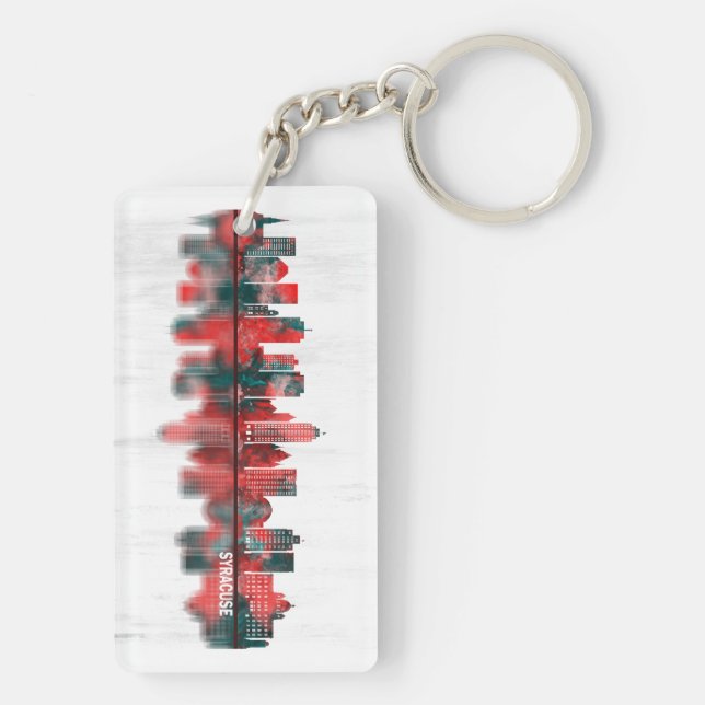 Syracuse New York Skyline Keychain (Back)