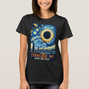 Syracuse New York Total Solar Eclipse 2024 Starry  T-Shirt