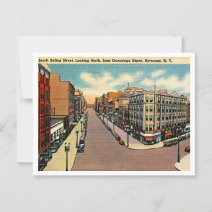 Syracuse NY Salinas St View 1940s Postcard