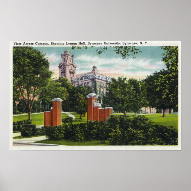 Syracuse U Campus View Showing Lyman Hall Poster (Front)