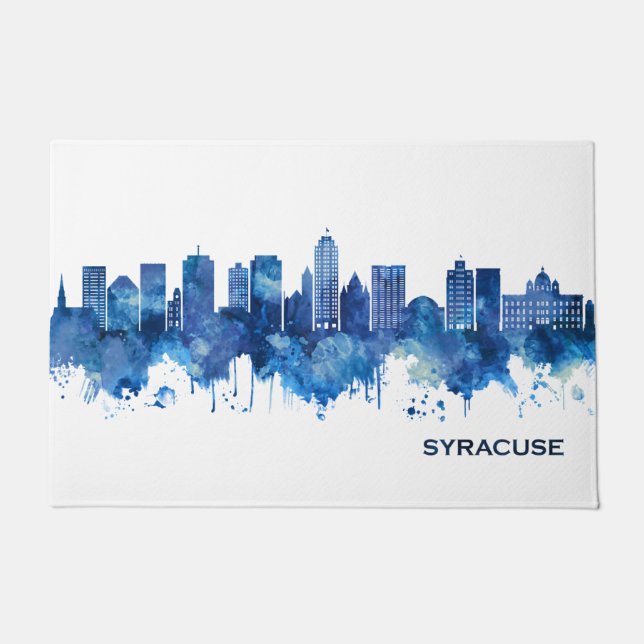 Syracuse USA Skyline Blue Doormat (Front)