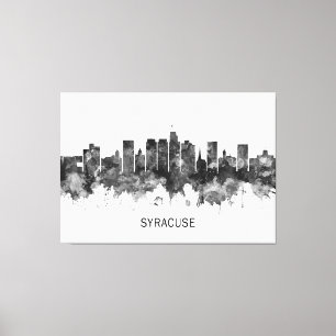 Syracuse USA Skyline BW Canvas Print