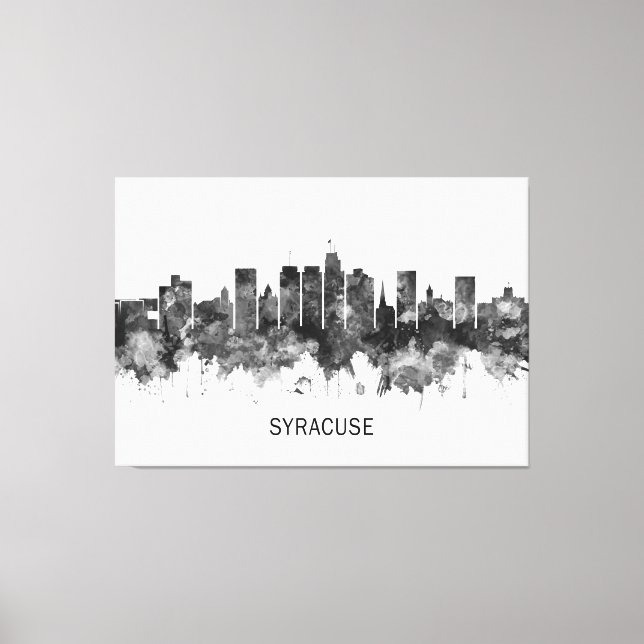Syracuse USA Skyline BW Canvas Print (Front)