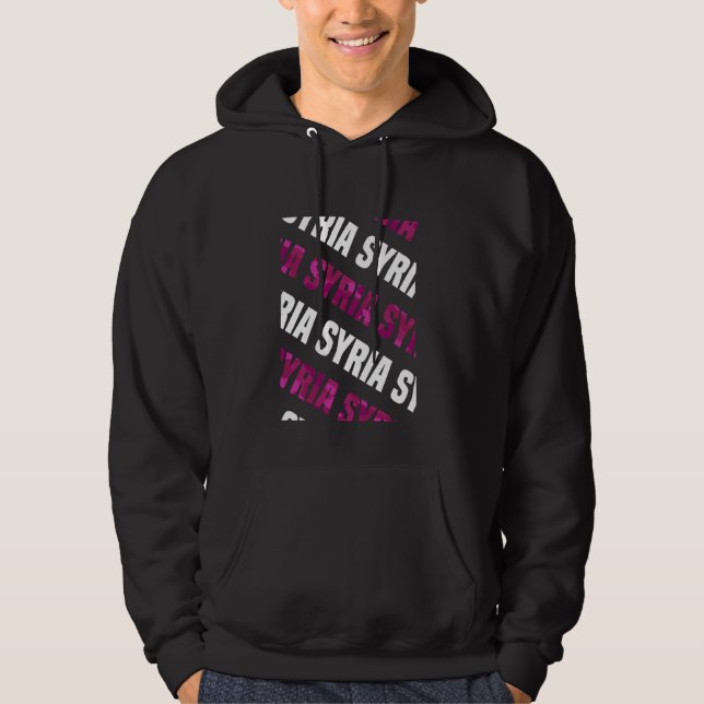 Syria Camo Pattern Pink Camouflage Hoodie (Front)