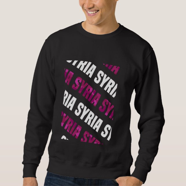 Syria Camo Pattern Pink Camouflage Sweatshirt (Front)