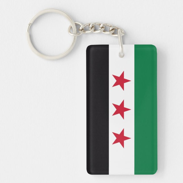 Syria country revolution new flag symbol keychain (Front)
