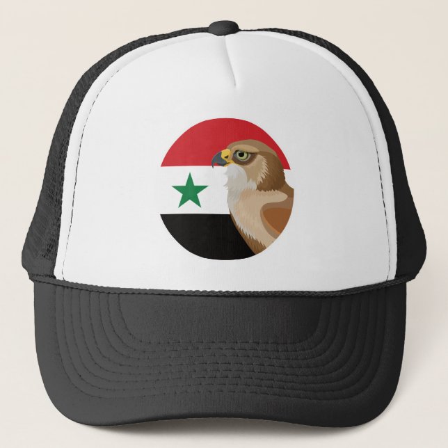 Syria Falcon Syrian National Animal Flag Trucker Hat (Front)