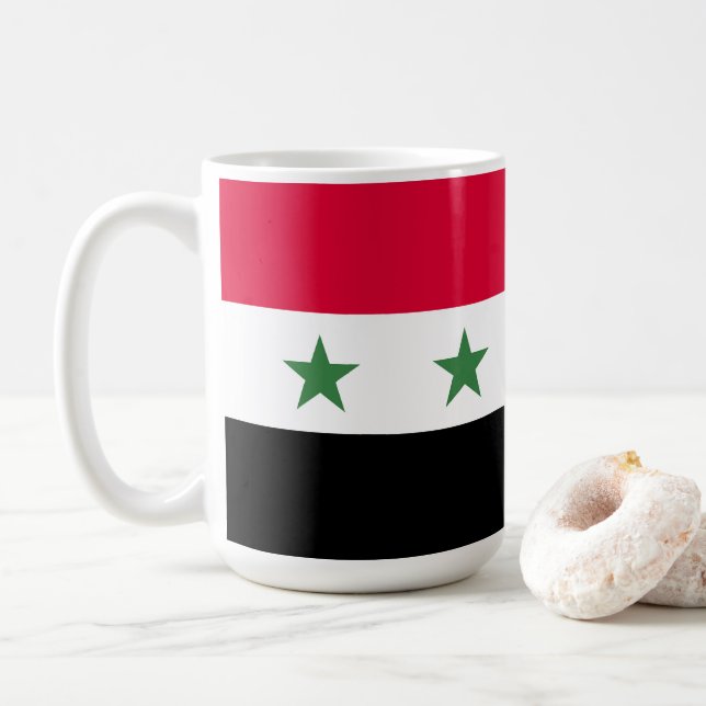 Syria flag coffee mug (With Donut)