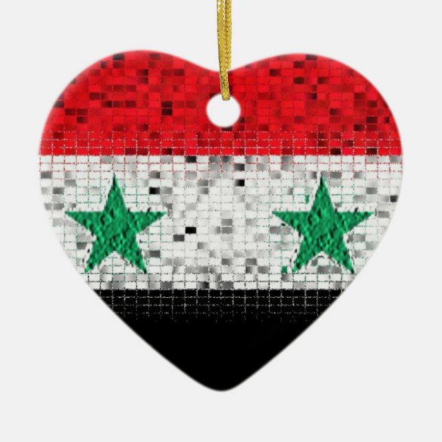 Syria Flag glitter ornament (Front)