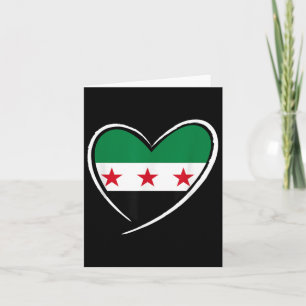 Syria Flag Heart Syrian Men Women Kids Boys Girls Card