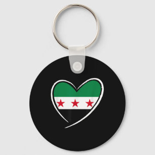 Syria Flag Heart Syrian Men Women Kids Boys Girls Keychain