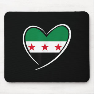Syria Flag Heart Syrian Men Women Kids Boys Girls Mouse Pad