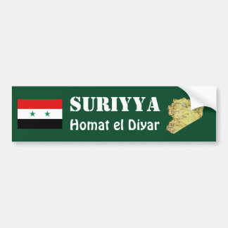 Syria Flag + Map Bumper Sticker