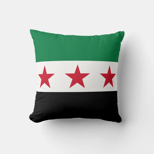 Syria Flag Throw Pillow (Front)