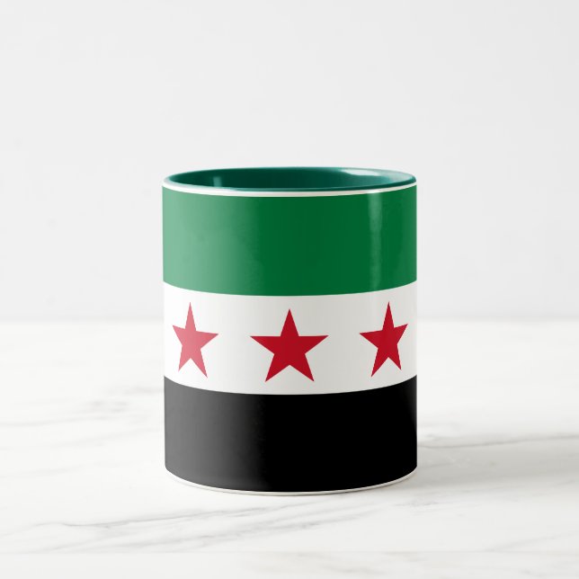 Syria Flag Two-Tone Coffee Mug (Center)