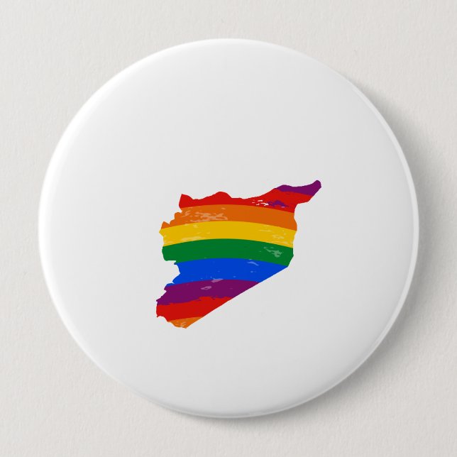 SYRIA GAY PRIDE 4 INCH ROUND BUTTON (Front)
