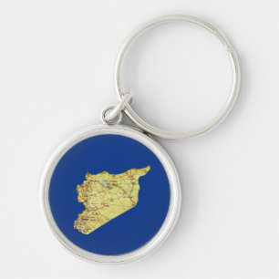 Syria Map Keychain