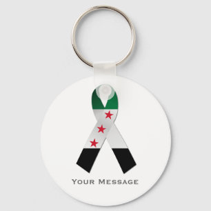 Syria National Flag Awareness Ribbon Keychain