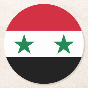 Syria Old Flag Round Paper Coaster