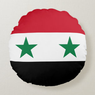 Syria Old Flag Round Pillow