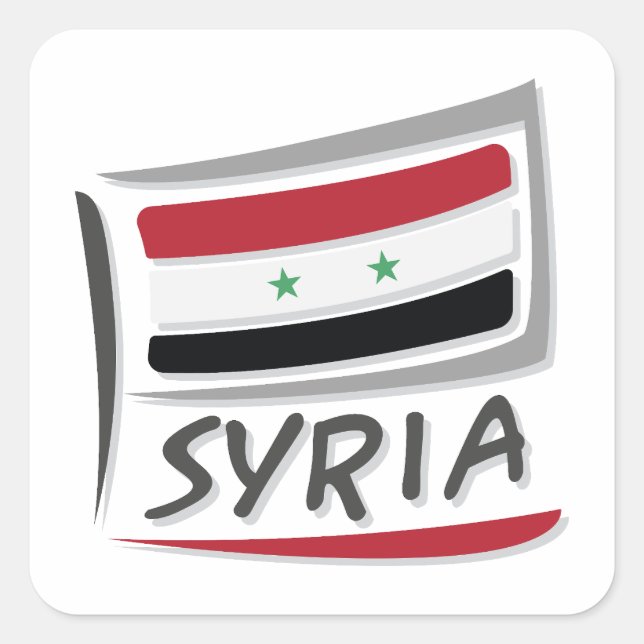 Syria Pride X Flag Square Sticker (Front)