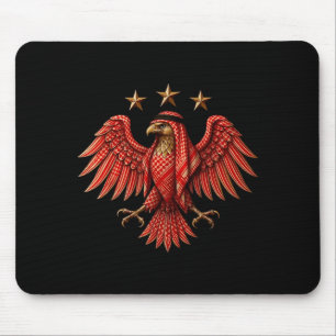 Syria Red Traditional Syrian Keffiyeh Eagle  Mouse Pad