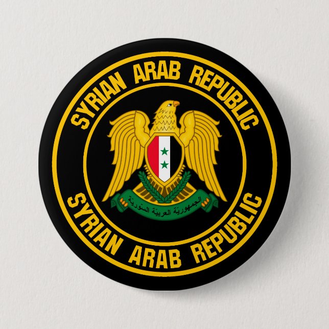 Syria Round Emblem 3 Inch Round Button (Front)