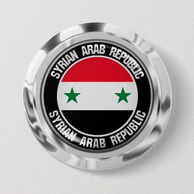 Syria Round Emblem 3 Inch Round Button (Front)