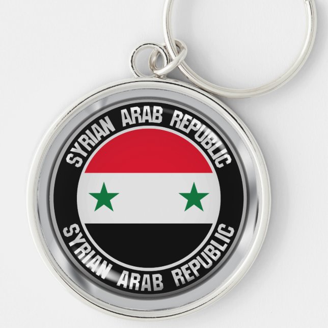 Syria Round Emblem Keychain (Front)