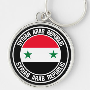 Syria Round Emblem Keychain