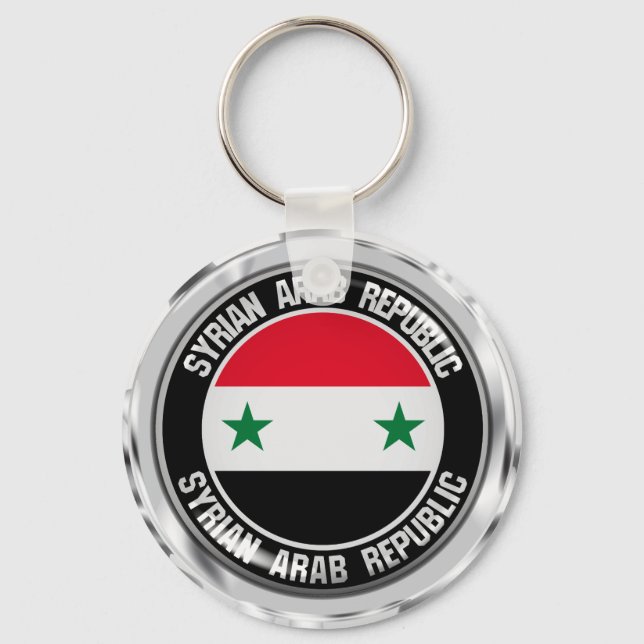 Syria Round Emblem Keychain (Front)