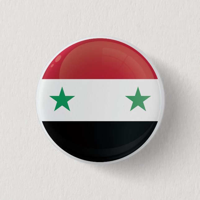 Syria  Round Icon Flag  1 Inch Round Button (Front)