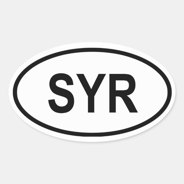 Syria "SYR" Oval Sticker (Front)