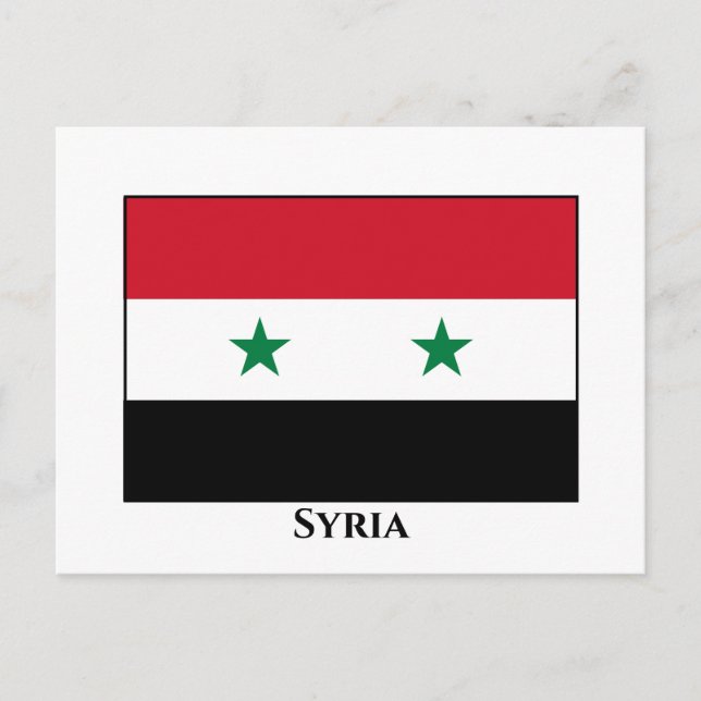 Syria (Syrian) Flag Postcard (Front)