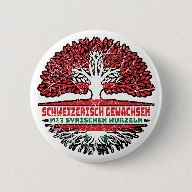 Syria Syrian Swiss tree root 2 Inch Round Button (Front)
