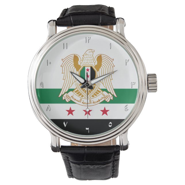 Syria watch, Syrian Flag, Independence /patriotic Watch (Front)