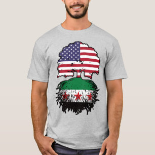 Syrian American Roots and Crown Tree T-Shirt