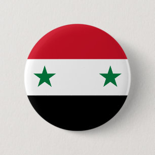 Syrian Arab Republic Flag - Flag of Syria 2 Inch Round Button