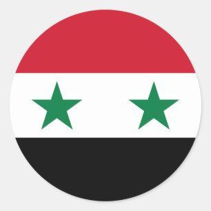 Syrian Flag, Flag of Syria Classic Round Sticker